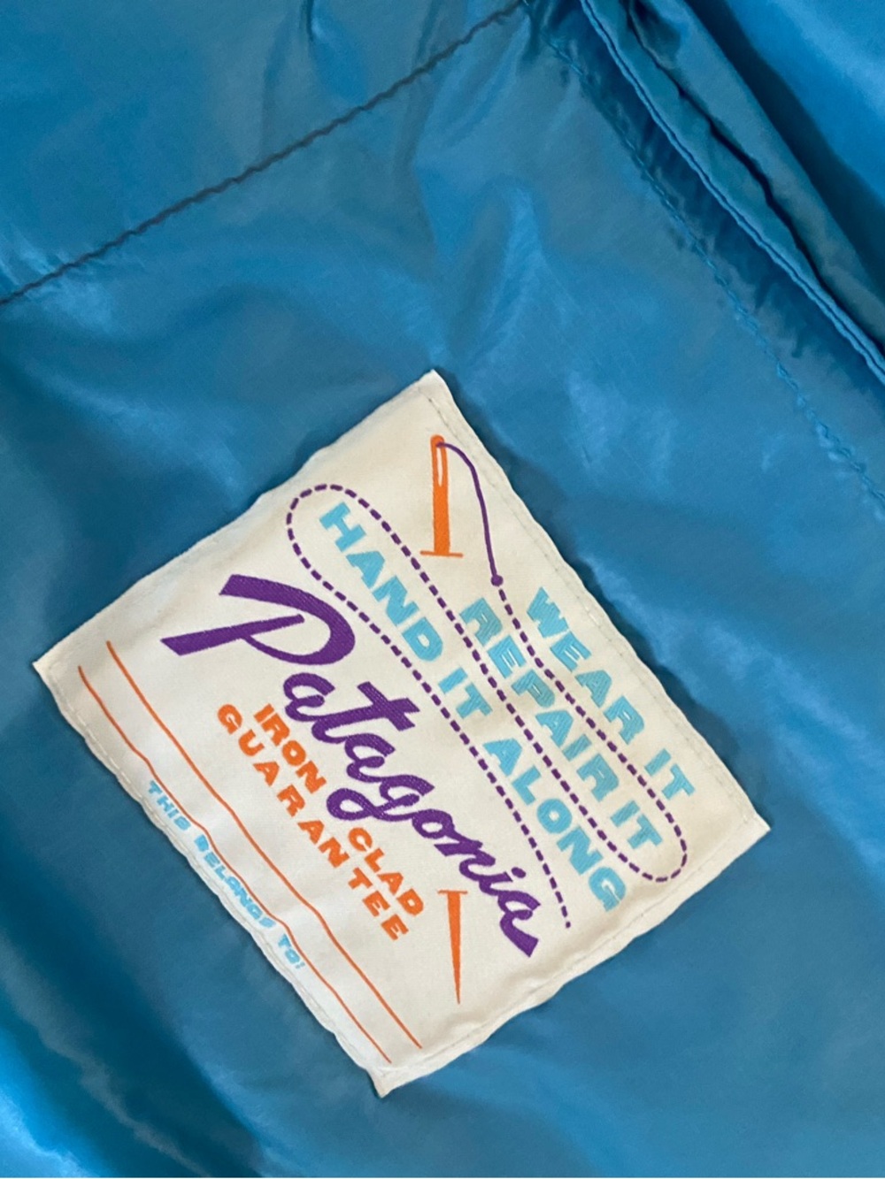 Patagonia Men's Puffer Jacket XL- Grey with Bright Teal Lining - Picture 6 of 9